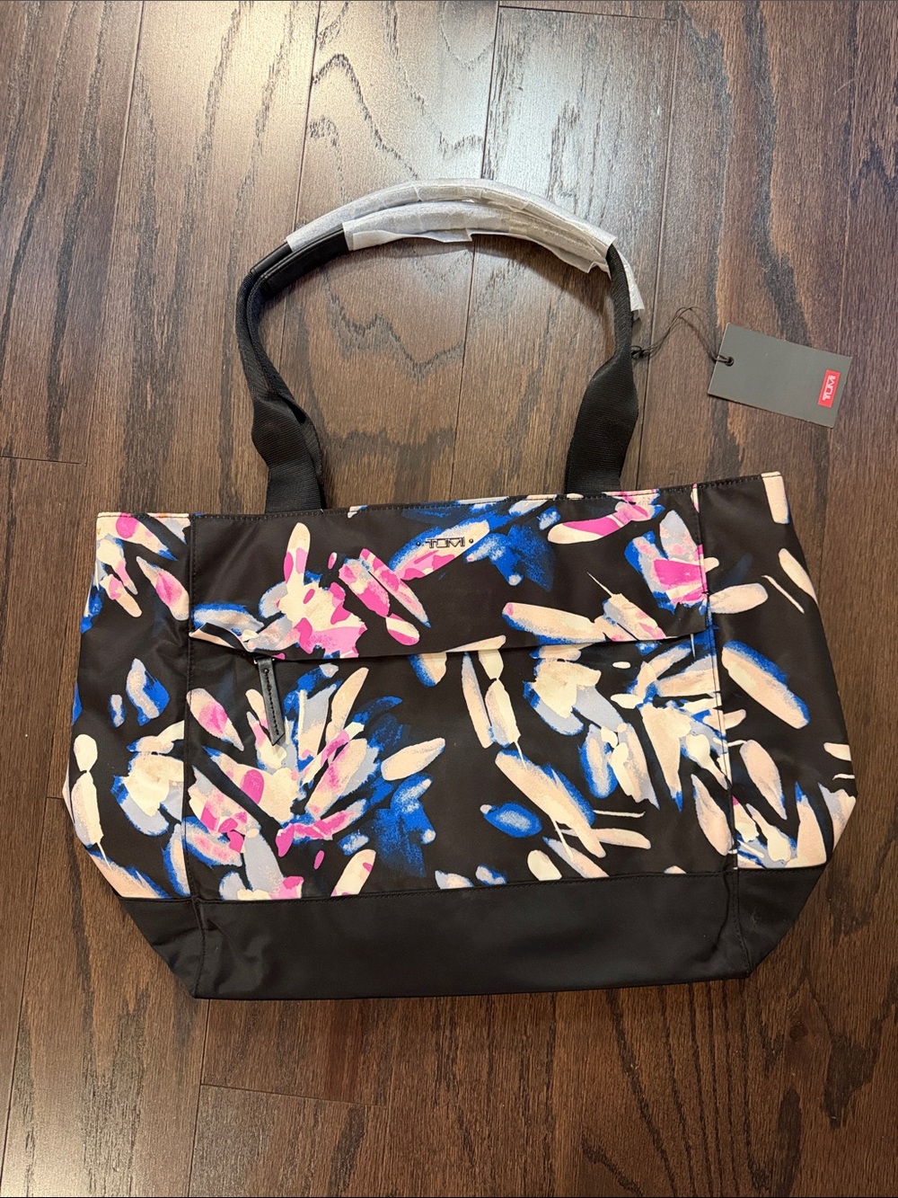 NWT - TUMI Black Floral Print Tote Bag